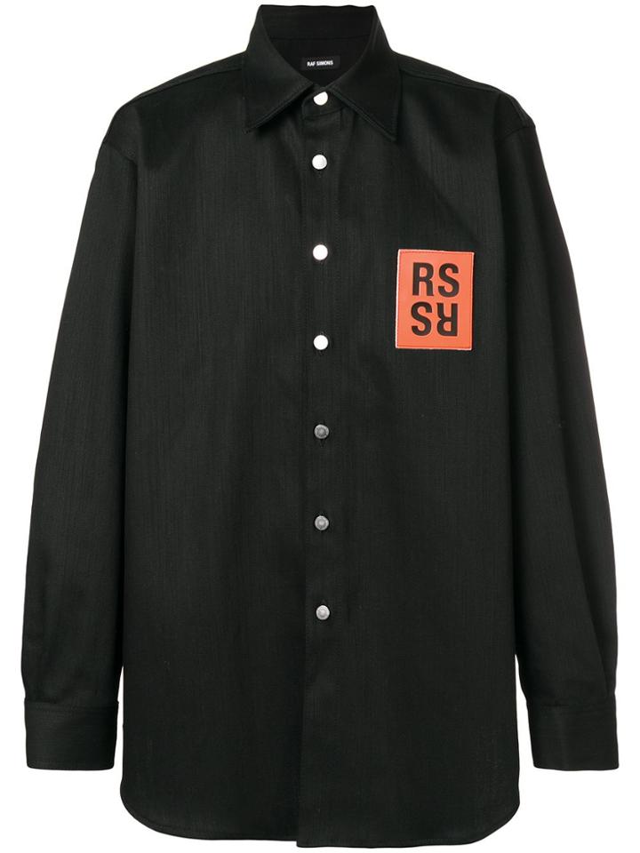 Raf Simons Contrast Logo Long-sleeve Shirt - Black