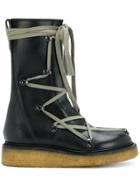 Rick Owens Lace Up Work Boots - Black
