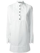 Alexander Mcqueen Stand Up Collar Tunic, Women's, Size: 44, White, Cotton