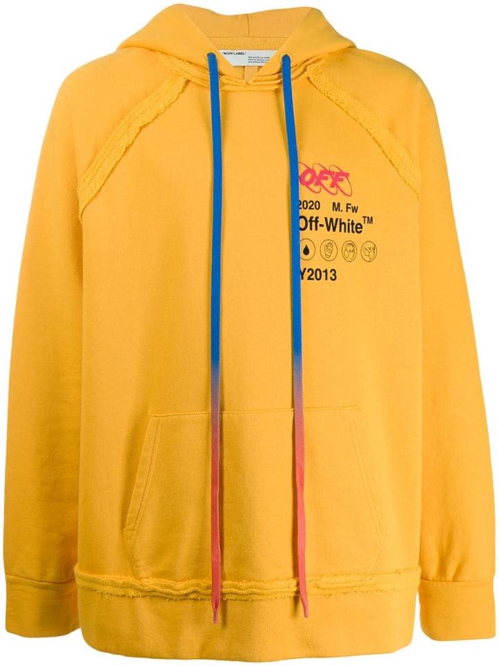 Off-white Industrial Print Hoodie - Yellow