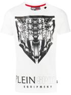 Plein Sport Tiger Print T-shirt, Men's, Size: Small, White