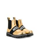 Moschino Kids Teen Metallic Chelsea Boots - Gold