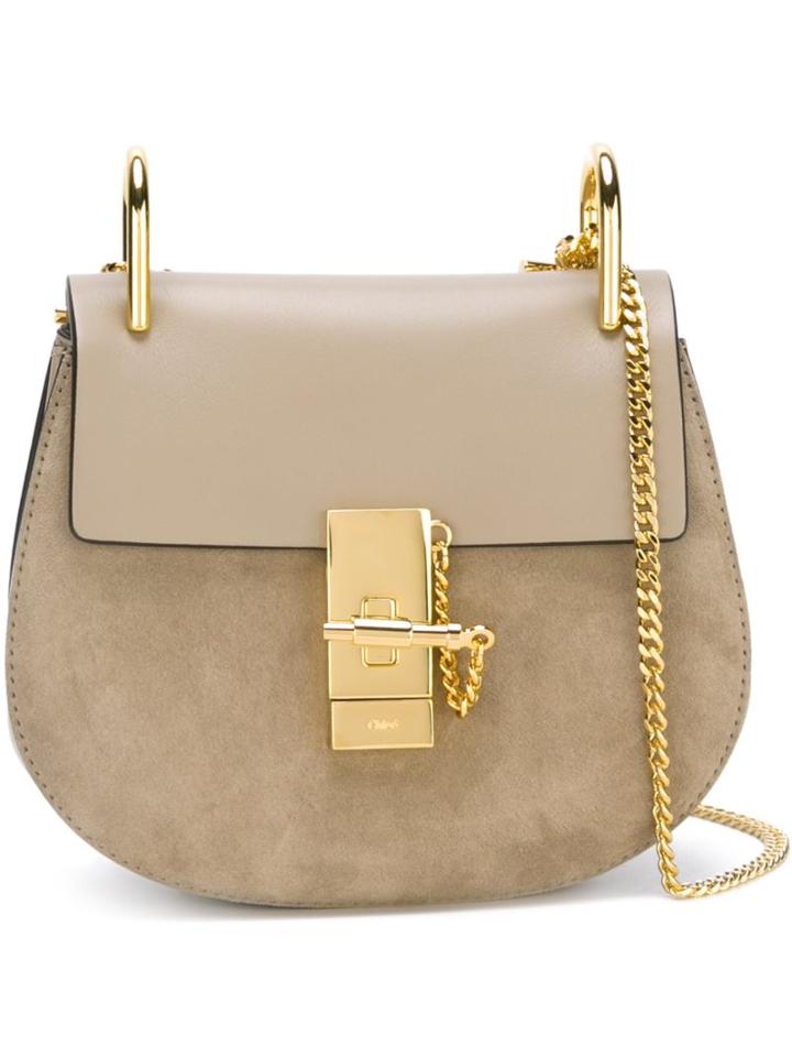 Chloé 'drew' Shoulder Bag, Nude/neutrals, Calf Leather/calf Suede