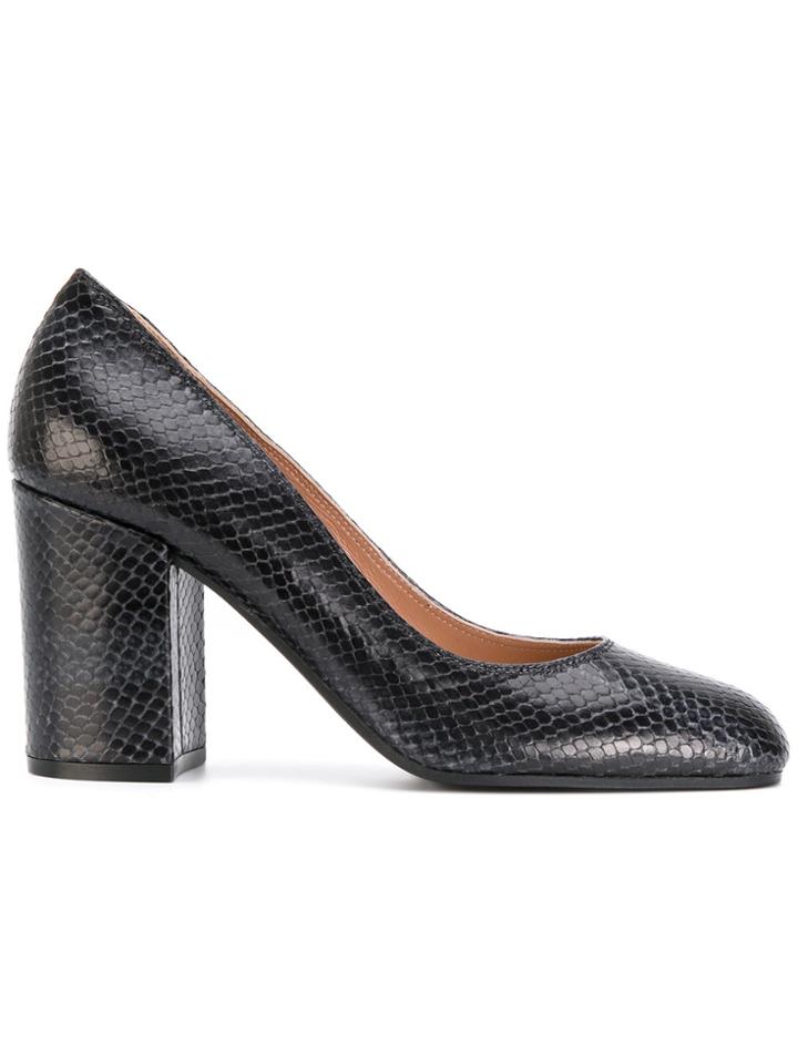 Pollini Snakeskin Effect Pumps - Black