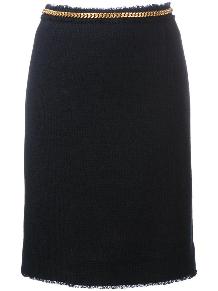 Thom Browne Chain Belt Skirt, Women's, Size: 40, Blue, Cotton/silk
