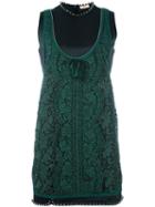 No21 Lace Embellished Sleeveless Dress, Women's, Size: 40, Green, Polyester/glass/metal