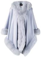 Liska Hooded Fur-trimmed Coat - Blue