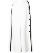Max Mara Cropped Button Detail Trousers - White