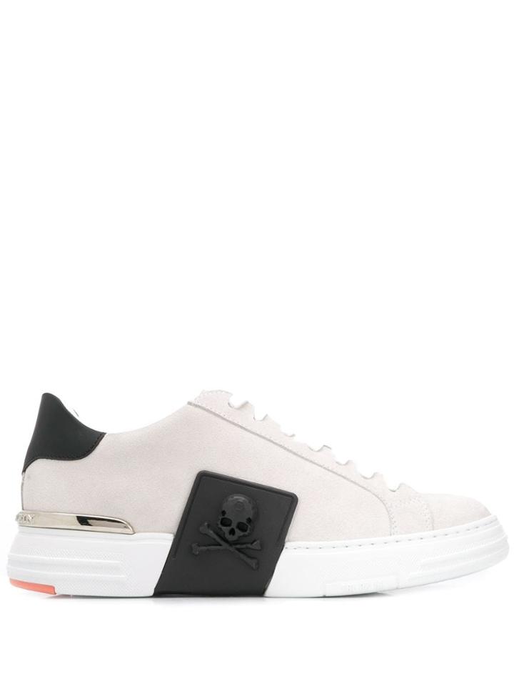 Philipp Plein Logo Contrast Sneakers - White