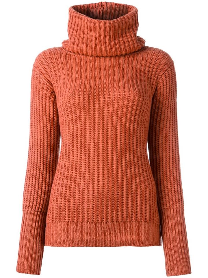 Antonia Zander High Neck Jumper, Women's, Size: Medium, Red, Cashmere