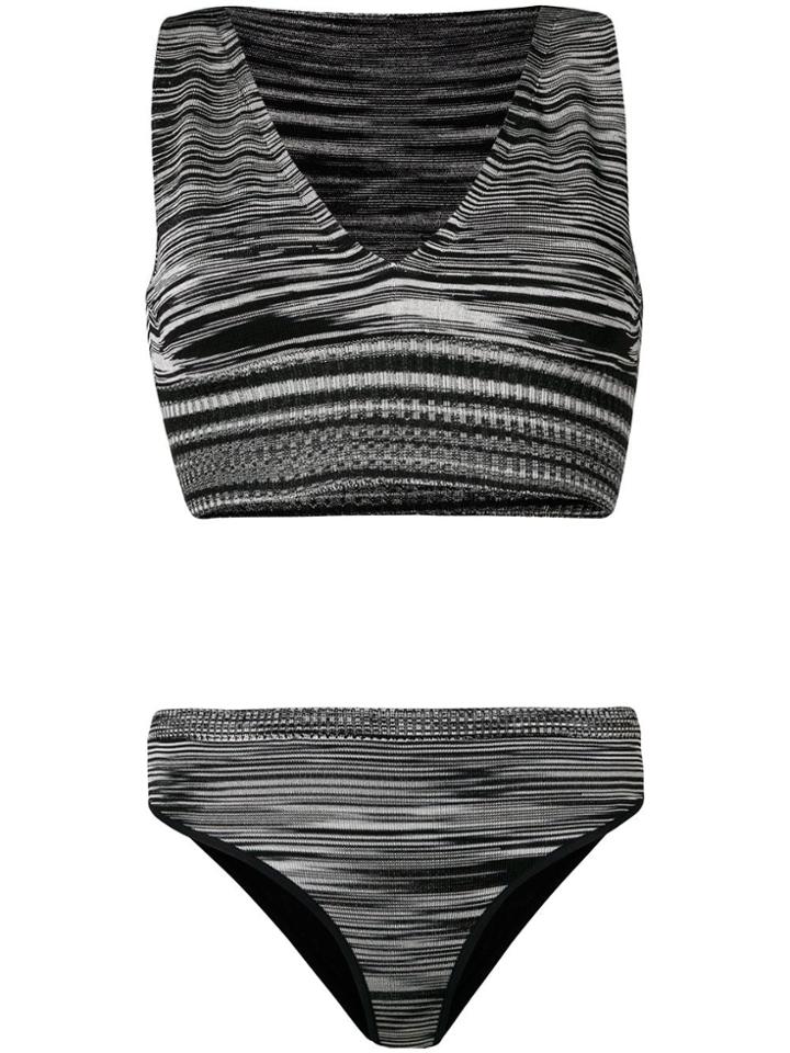 Missoni Mare Striped Knitted Bikini Set - Black