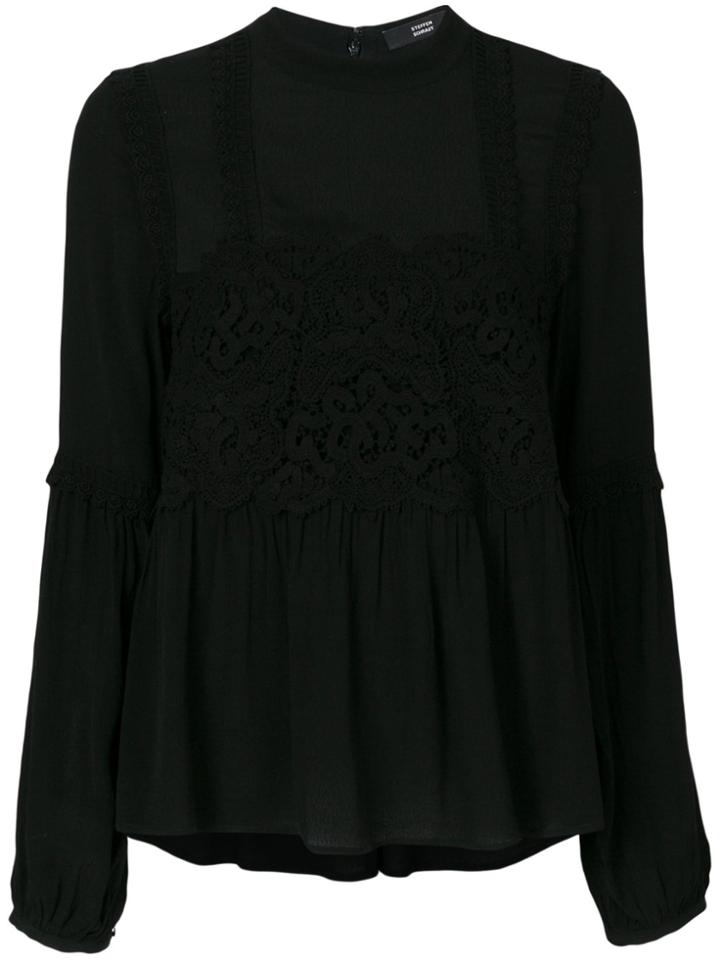 Steffen Schraut Lace Trim Blouse - Black