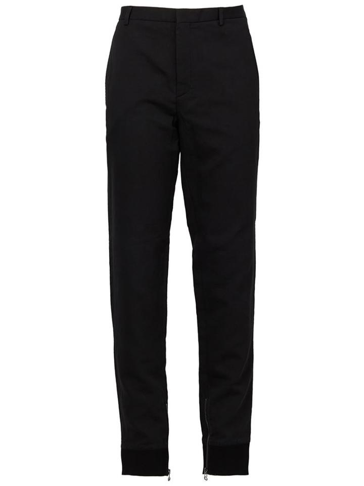 Lanvin Tailored Trousers, Men's, Size: 52, Black, Silk/cotton/polyamide/spandex/elastane