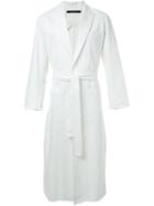 Dressedundressed Peaked Lapels Long Coat, Men's, Size: 2, White, Cupro/cotton
