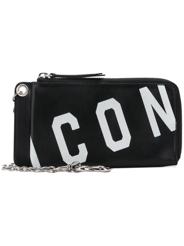Dsquared2 Icon Slogan Wallet - Black