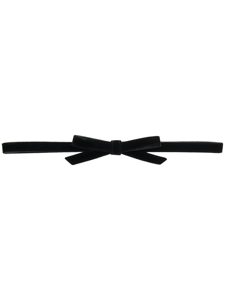 Philosophy Di Lorenzo Serafini - Bow Belt - Women - Leather/velvet - 42, Black, Leather/velvet