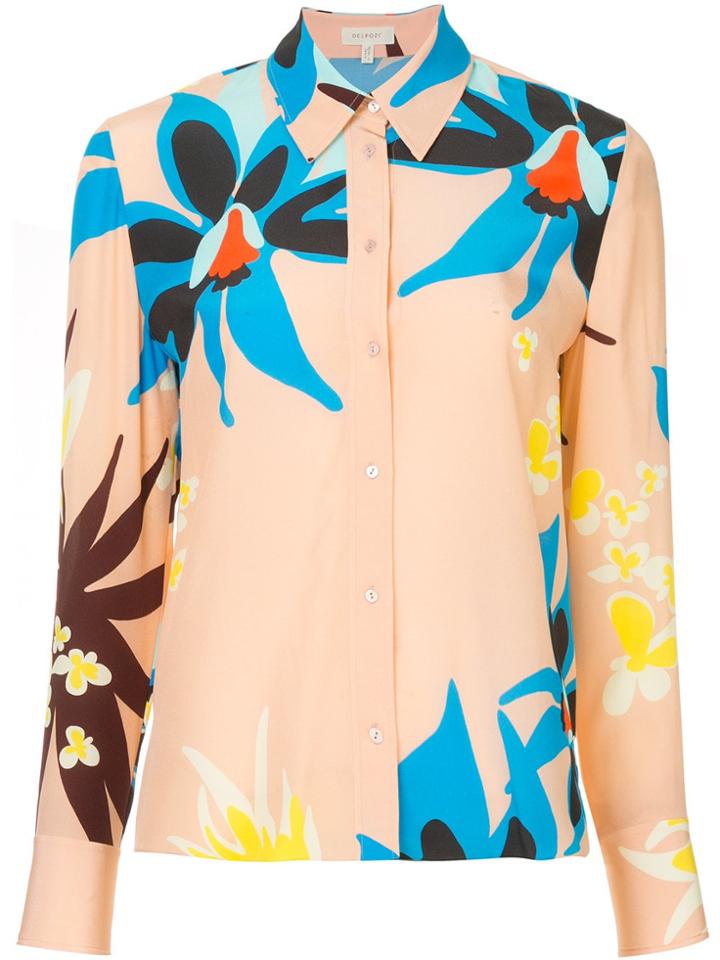 Delpozo Floral Print Shirt - Pink & Purple