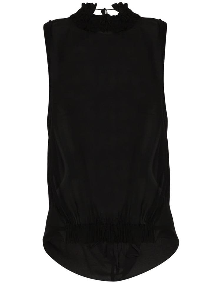 Ann Demeulemeester Ann Hn Slvls Top Bls Shr W Opn Bk - Black