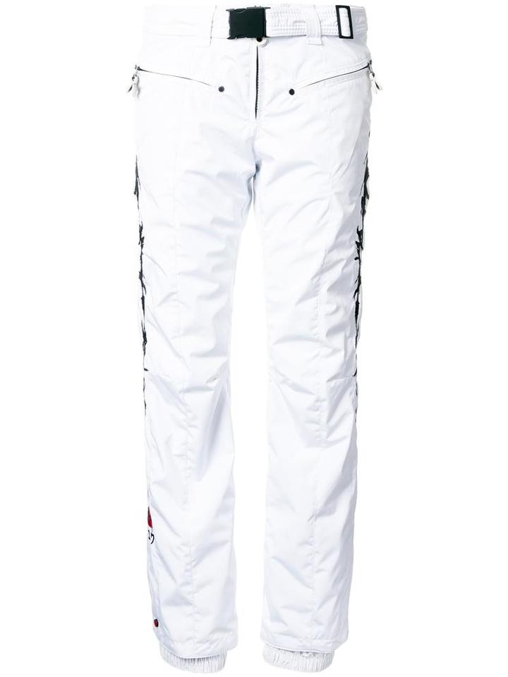 Kru Embroidered Details Trousers, Women's, Size: Large, White, Polyester