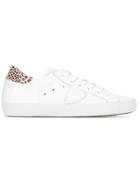 Philippe Model Leopard Print Lace-up Sneakers - White