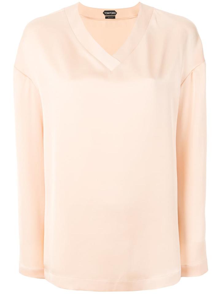 Tom Ford Satin-crepe Pullover - Neutrals