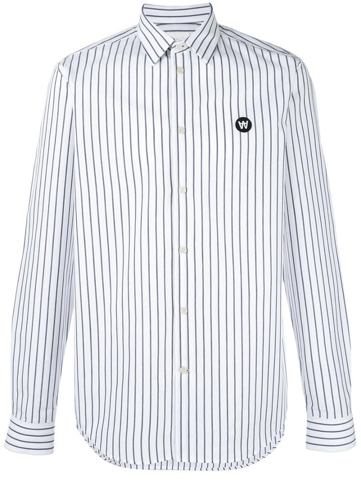 Wood Wood Striped Shirt, Men's, Size: Small, White, Cotton