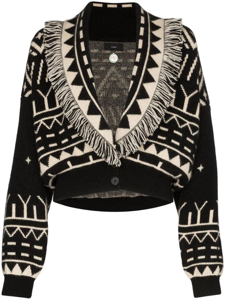 Alanui Shawl-lapel Cropped Cardigan - Black