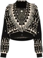 Alanui Shawl-lapel Cropped Cardigan - Black