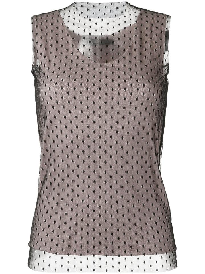 Gloria Coelho - Sheer Top - Women - Polyamide - Pp, Women's, Black, Polyamide