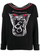 Ermanno Scervino Logo Embroidered Sweatshirt - Black