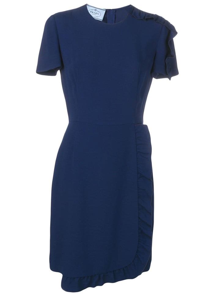 Prada Ruffle Trim Dress - Blue