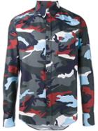 Moncler Gamme Bleu Camouflage Print Shirt, Men's, Size: 0, Blue, Cotton