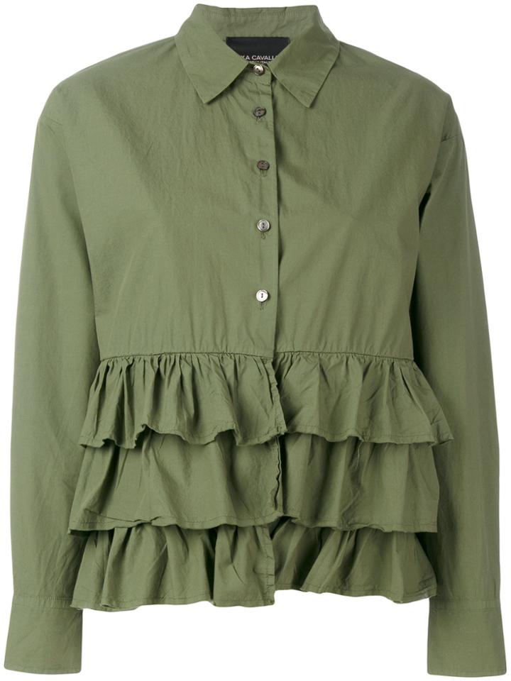 Erika Cavallini Tiered Hem Long Sleeve Shirt - Green