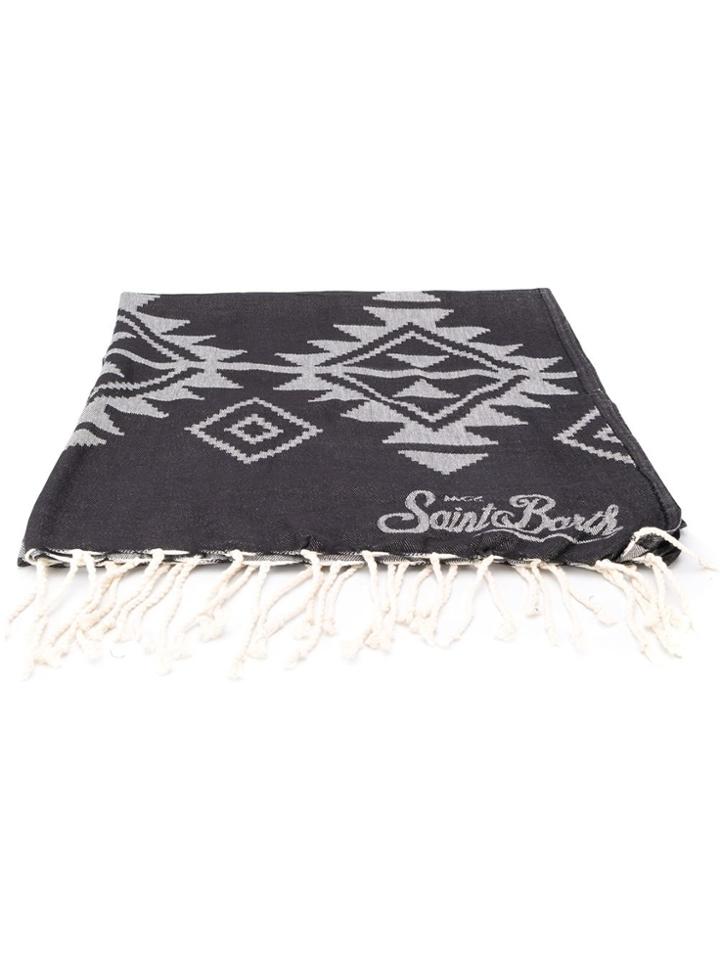 Mc2 Saint Barth Patterned Beach Towel - Black