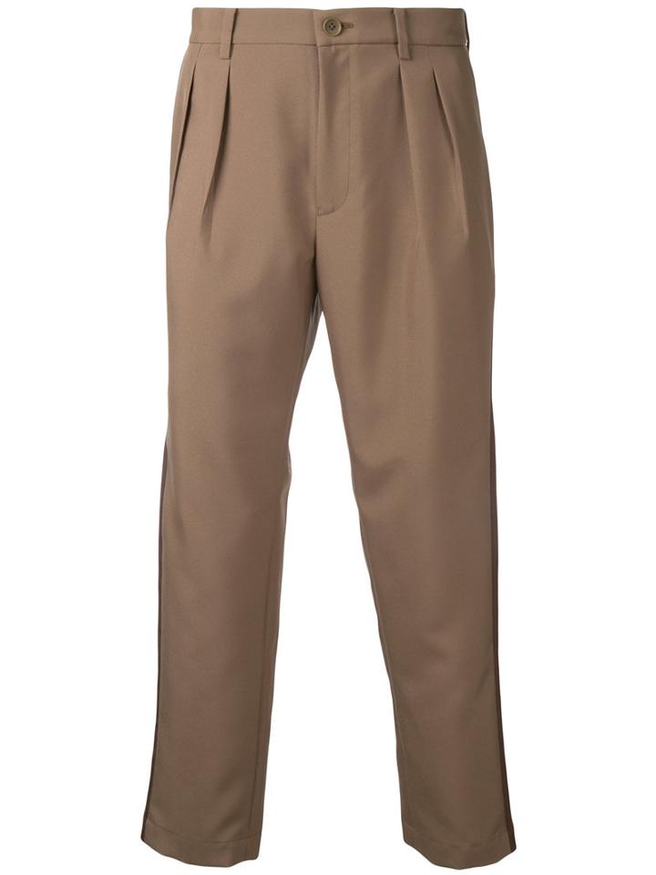 En Route - Pleat Detail Trousers - Men - Polyester - 3, Brown, Polyester