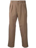 En Route - Pleat Detail Trousers - Men - Polyester - 3, Brown, Polyester