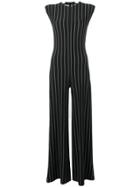 Norma Kamali Striped Flare Jumpsuit - Black