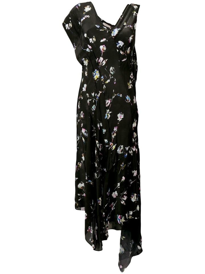 Preen Line Asymmetric Maxi Dress - Black