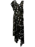 Preen Line Asymmetric Maxi Dress - Black