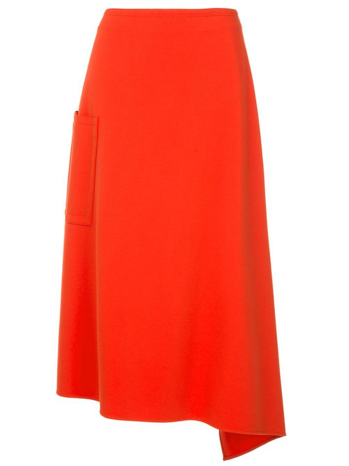 Tibi Asymmetric Stretch Knit Skirt - Red