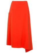 Tibi Asymmetric Stretch Knit Skirt - Red