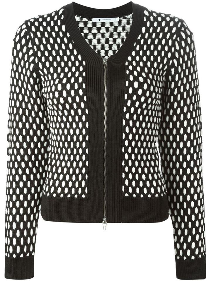 T By Alexander Wang Contrasting Cable Knit Cardigan