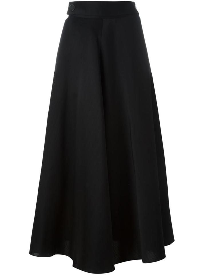 Lanvin Buttoned Belt Skirt, Women's, Size: 42, Black, Silk/wool