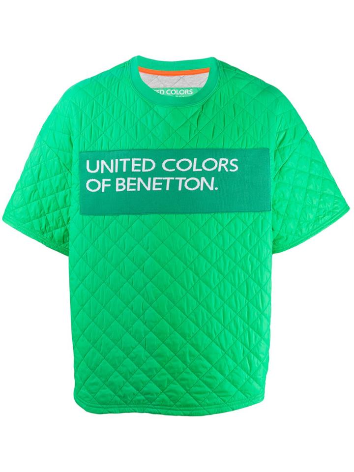 Benetton Quilted Logo T-shirt - Green