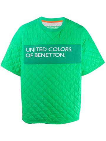Benetton Quilted Logo T-shirt - Green