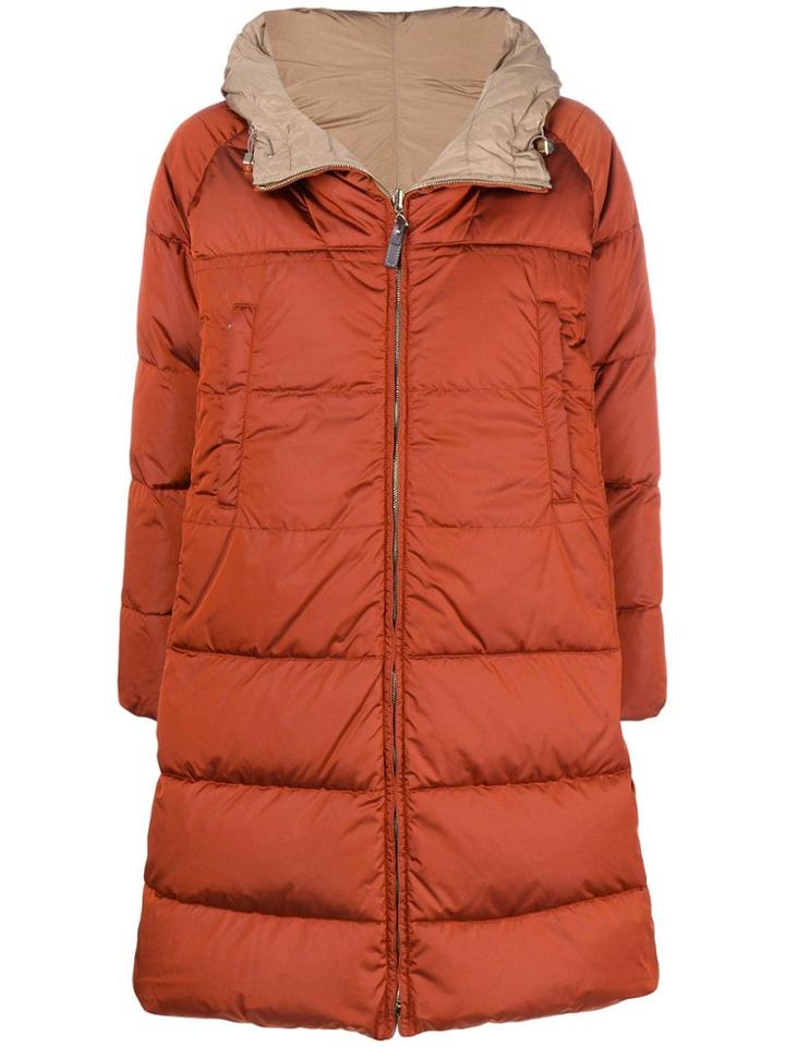 's Max Mara Reversible Hooded Padded Coat - Yellow & Orange