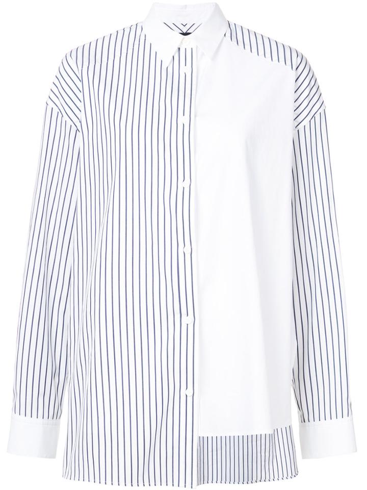 Juun.j Striped Asymmetric Shirt - White