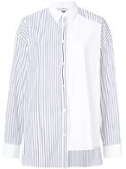 Juun.j Striped Asymmetric Shirt - White