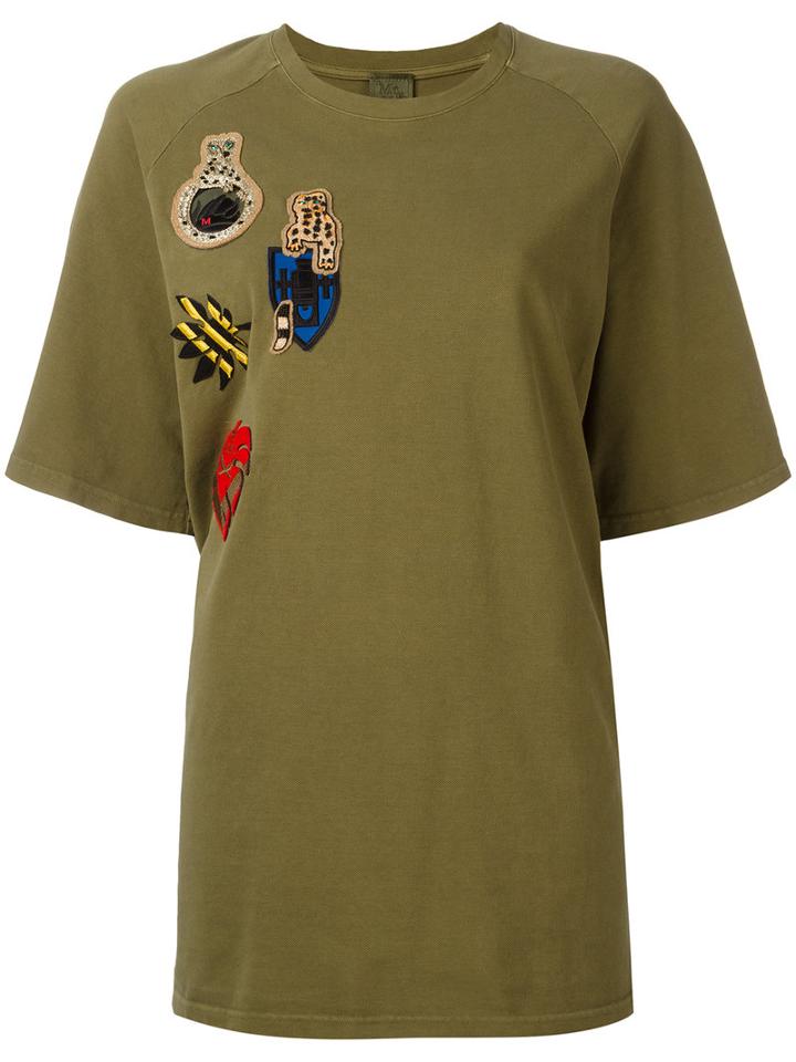 Mr & Mrs Italy Multipatch T-shirt, Size: 40, Green, Cotton