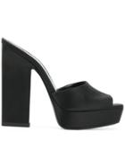 Saint Laurent Platform Sole Mules - Black